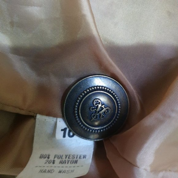 NWT Vintage womens blazer tan brown office One Button formal suit - Picture 7 of 7